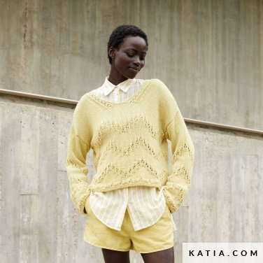 patroon breien haken dames trui lente zomer katia 6300 22 p