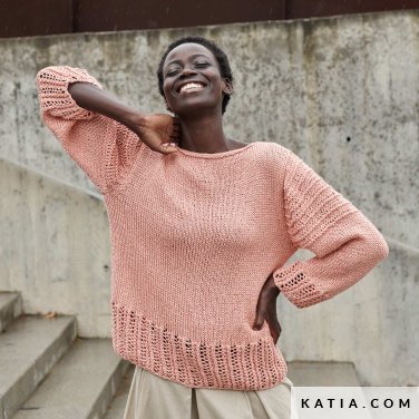 patroon breien haken dames trui lente zomer katia 6300 3 p