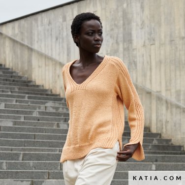patroon breien haken dames trui lente zomer katia 6300 7 p