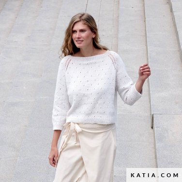 patroon breien haken dames trui lente zomer katia 6300 9 p