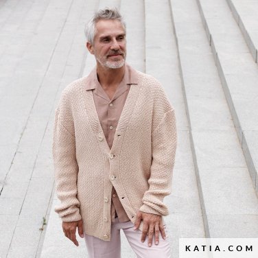 patroon breien haken heren jas lente zomer katia 6300 18 p