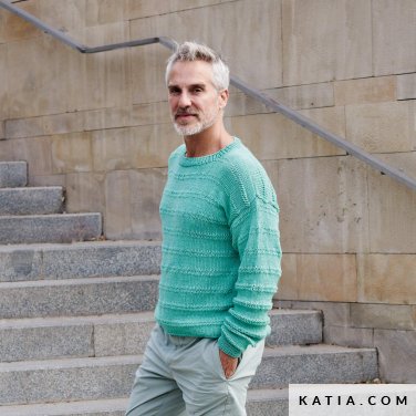 patroon breien haken heren trui lente zomer katia 6300 16 p