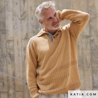 patroon breien haken heren trui lente zomer katia 6300 5 p