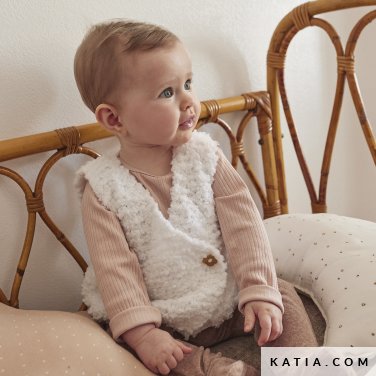 patroon breien haken baby vest herfst winter katia 6304 1 p