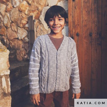 patroon breien haken kinderen jas herfst winter katia 6305 4 p