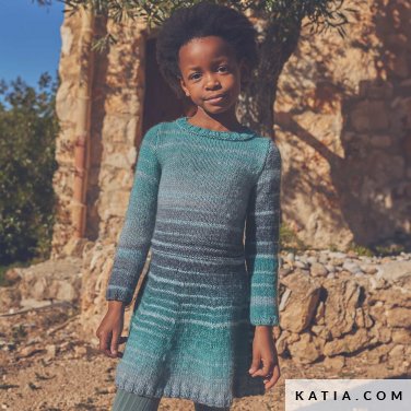 patroon breien haken kinderen jurk herfst winter katia 6305 12 p