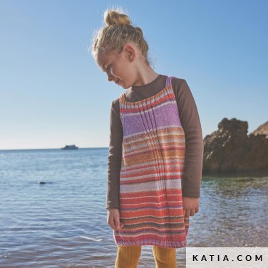 patroon breien haken kinderen jurk herfst winter katia 6305 19 p