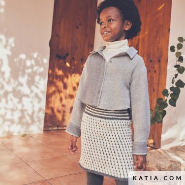 patroon breien haken kinderen rok herfst winter katia 6305 2 p