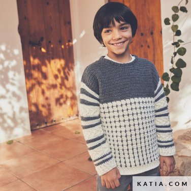 patroon breien haken kinderen trui herfst winter katia 6305 1 p
