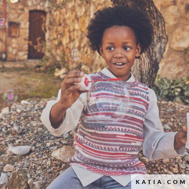 patroon breien haken kinderen vest herfst winter katia 6305 9 p