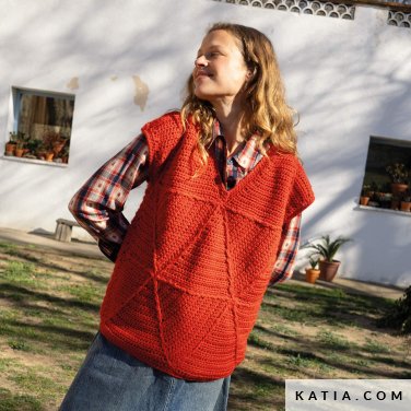 patroon breien haken dames topje herfst winter katia 6306 15 p