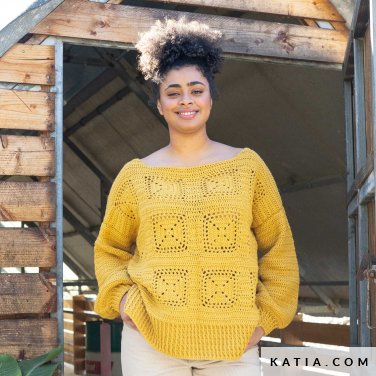 patroon breien haken dames trui herfst winter katia 6306 1 p