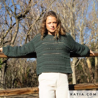 patroon breien haken dames trui herfst winter katia 6306 3 p