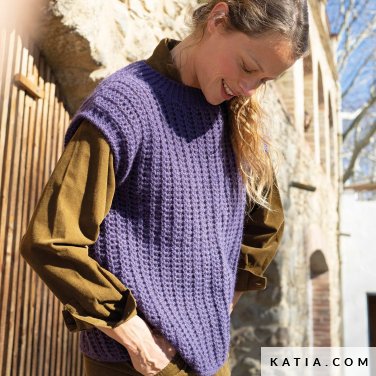 patroon breien haken dames vest herfst winter katia 6306 11 p