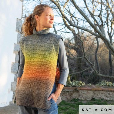 patroon breien haken dames vest herfst winter katia 6306 17 p