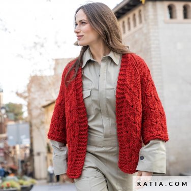 patroon breien haken dames jas herfst winter katia 6307 1 p