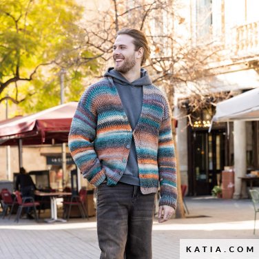 patroon breien haken heren jas herfst winter katia 6307 29 p