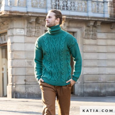 patroon breien haken heren trui herfst winter katia 6307 13 p