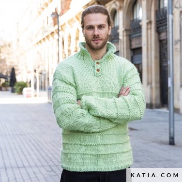 patroon breien haken heren trui herfst winter katia 6307 14 p