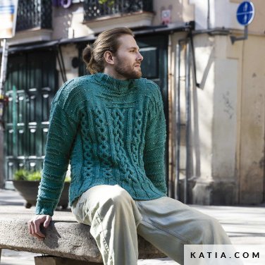 patroon breien haken heren trui herfst winter katia 6307 16 p