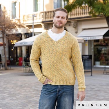 patroon breien haken heren trui herfst winter katia 6307 25 p
