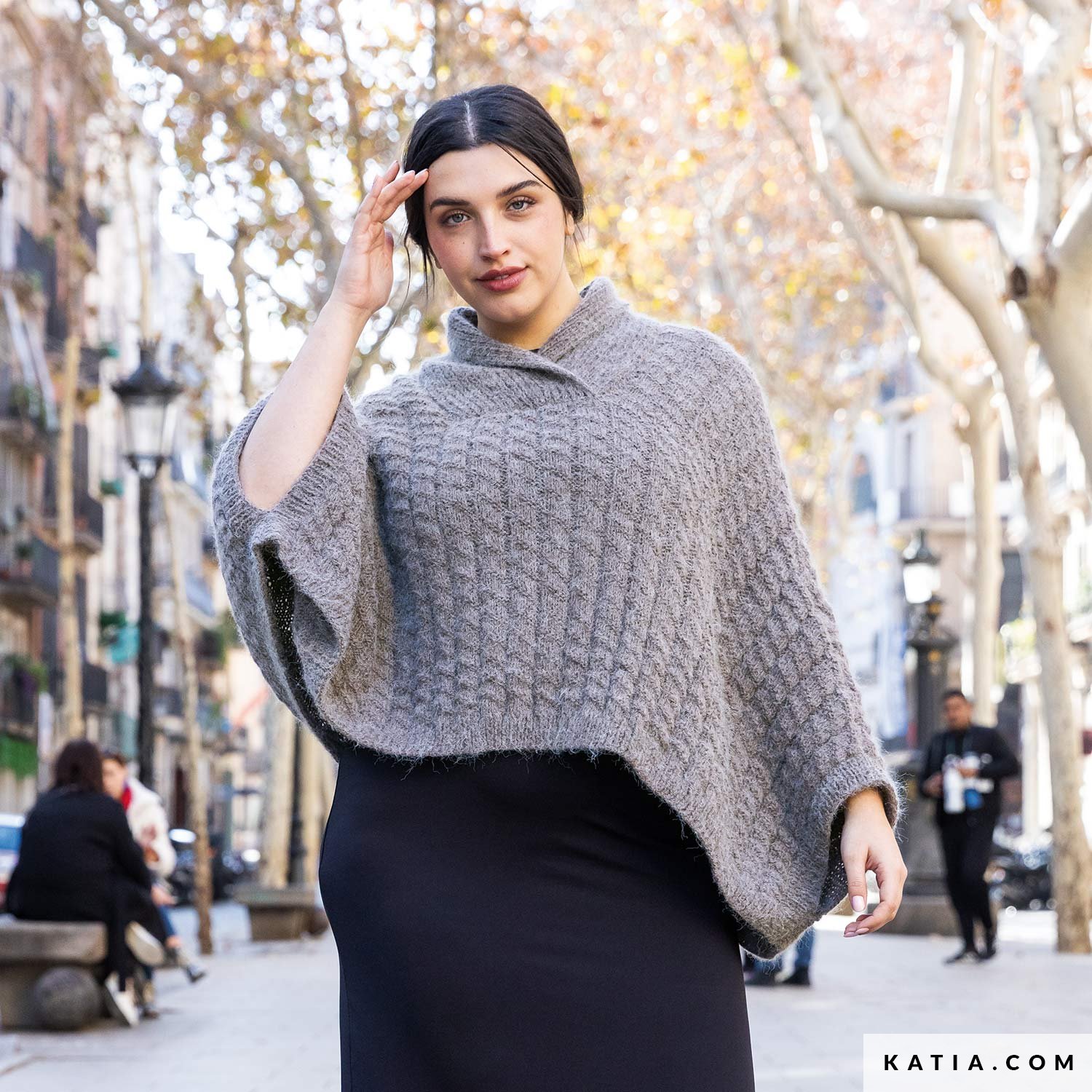 turtleneck shawl poncho
