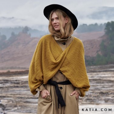 patroon breien haken dames poncho herfst winter katia 6309 10 p
