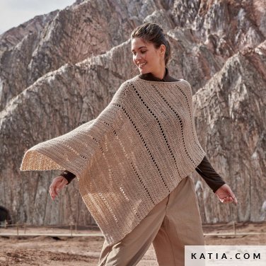 patroon breien haken dames poncho herfst winter katia 6309 23 p