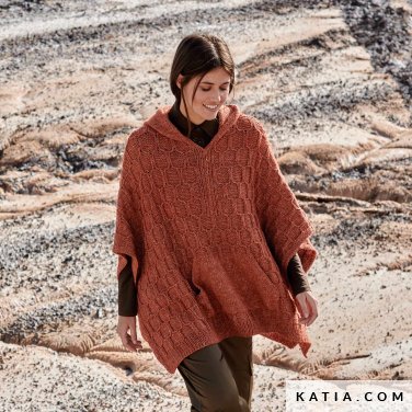 patroon breien haken dames poncho herfst winter katia 6309 8 p