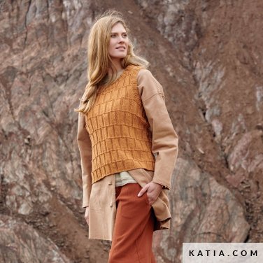 patroon breien haken dames vest herfst winter katia 6309 4 p