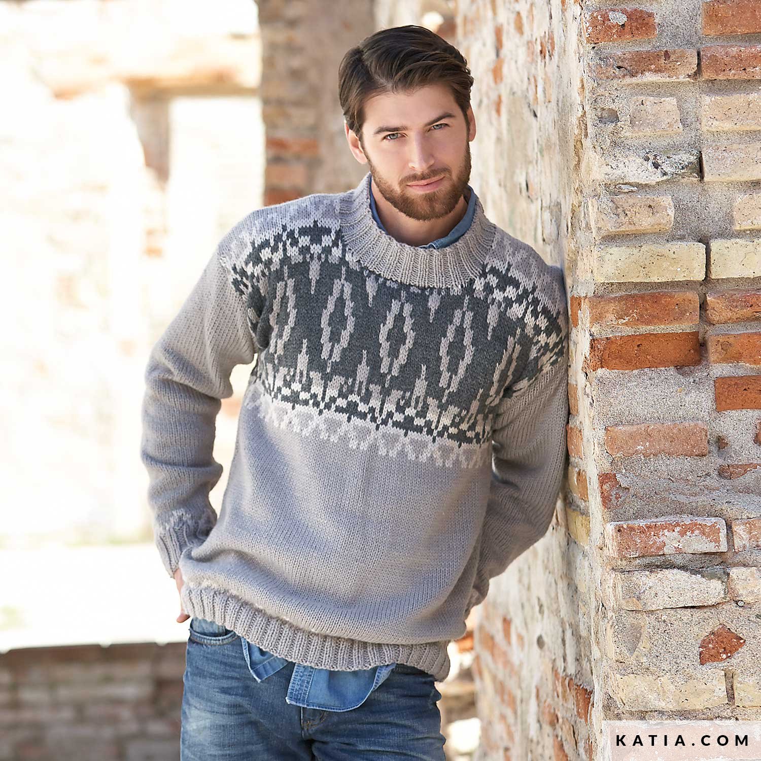 Pull Homme à Carreaux Cedar Wood State – Gris, Col V, Coton, Taille XL, Très Bon état