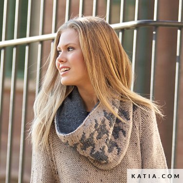 patroon breien haken dames colsjaal herfst winter katia 6343 20 p