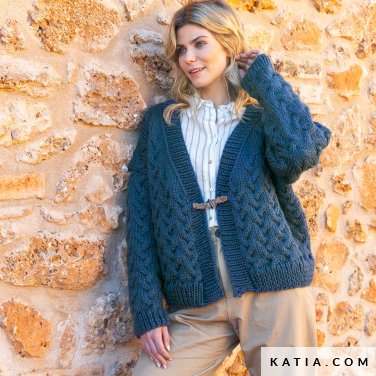patroon breien haken dames jas herfst winter katia 6343 6 p