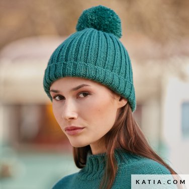 patroon breien haken dames muts herfst winter katia 6343 8 p
