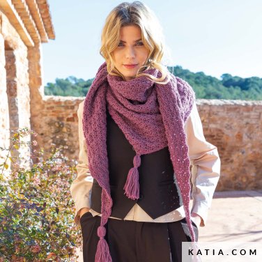 patroon breien haken dames stola herfst winter katia 6343 33 p
