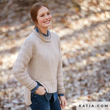 patroon breien haken dames trui herfst winter katia 6343 24 p