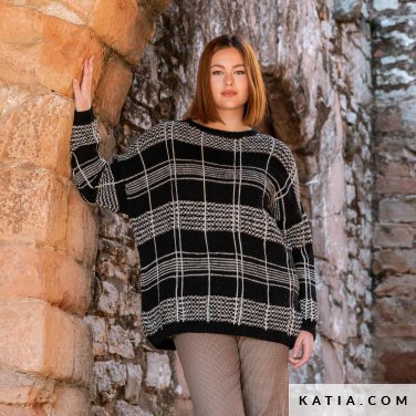patroon breien haken dames trui herfst winter katia 6343 38 p