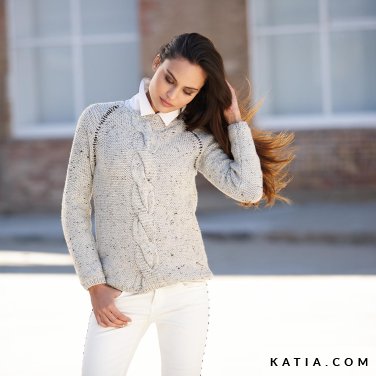 patroon breien haken dames trui herfst winter katia 6343 39 p