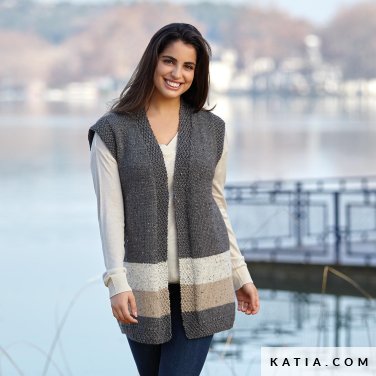 patroon breien haken dames vest herfst winter katia 6343 19 p