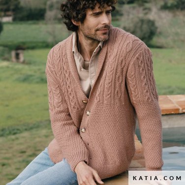 patroon breien haken heren jas herfst winter katia 6343 35 p