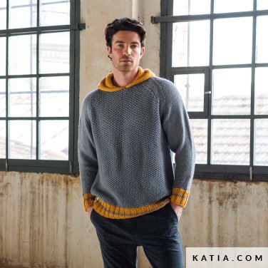patroon breien haken heren trui herfst winter katia 6343 18 p