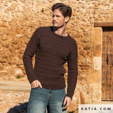 patroon breien haken heren trui herfst winter katia 6343 26 p