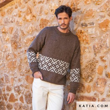patroon breien haken heren trui herfst winter katia 6343 27 p