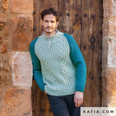 patroon breien haken heren trui herfst winter katia 6343 3 p