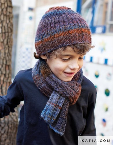 Écharpe et bonnet enfant tricot 5 à 12 ans