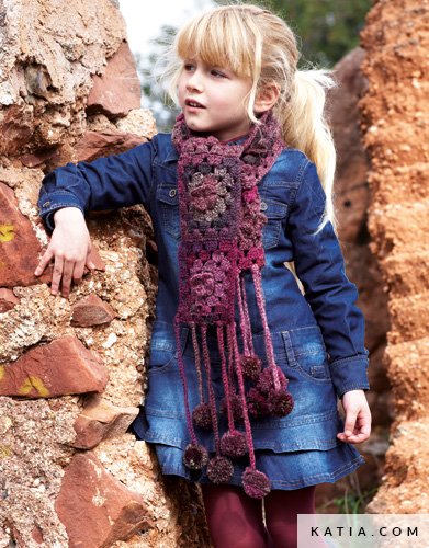 ENGEL wol zijde col shawl sjaal voor kinderen WALNOOT