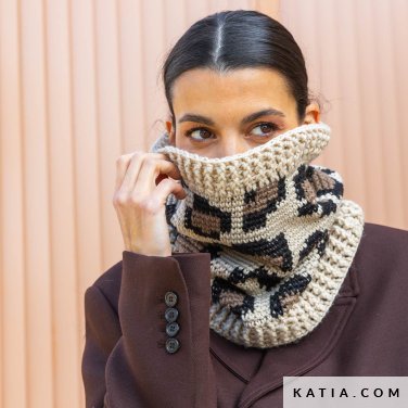 patroon breien haken dames colsjaal herfst winter katia 6998 9 p