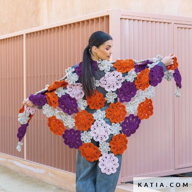 patroon breien haken dames stola herfst winter katia 6998 6 p