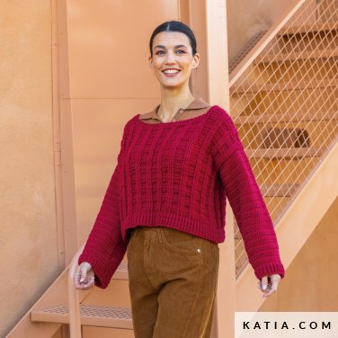 patroon breien haken dames trui herfst winter katia 6998 3c p