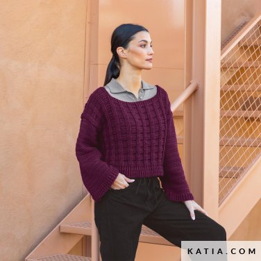 patroon breien haken dames trui herfst winter katia 6998 3d p